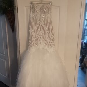 Source Unknown White Lace Wedding Dress